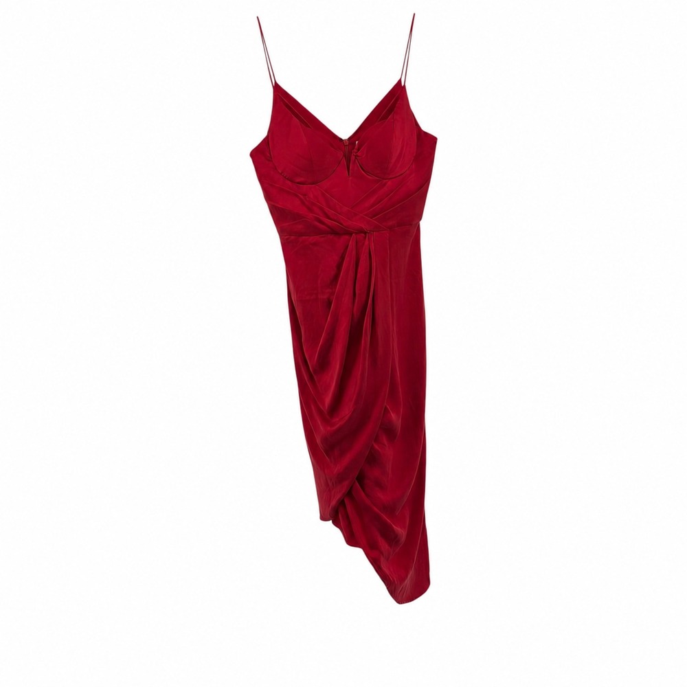 Zimmermann Sueded Balconette Dress Silk Size 2 US 6-8 Rouge Red Corset NWT